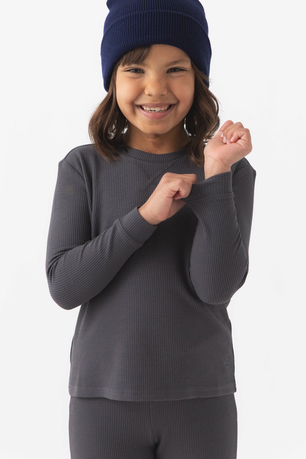 Children's Bamboo Waffle Knit Base Layer Set - Image 3