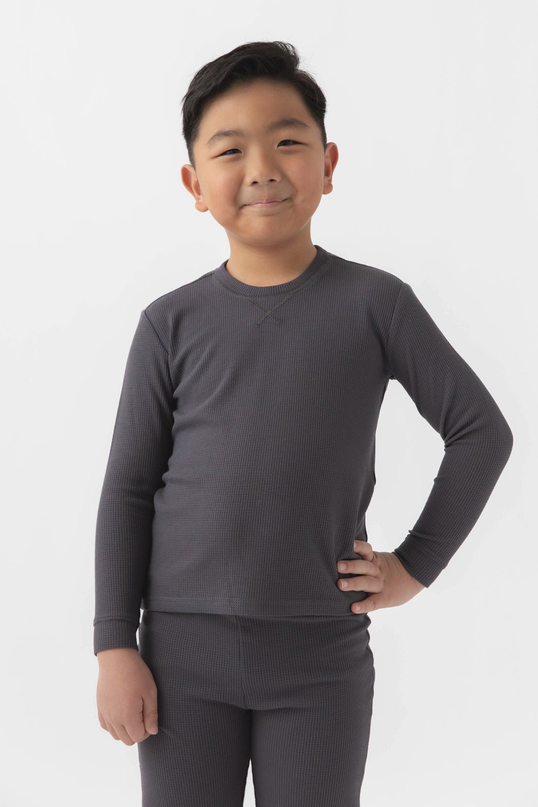 Children's Bamboo Waffle Knit Base Layer Set - Image 2