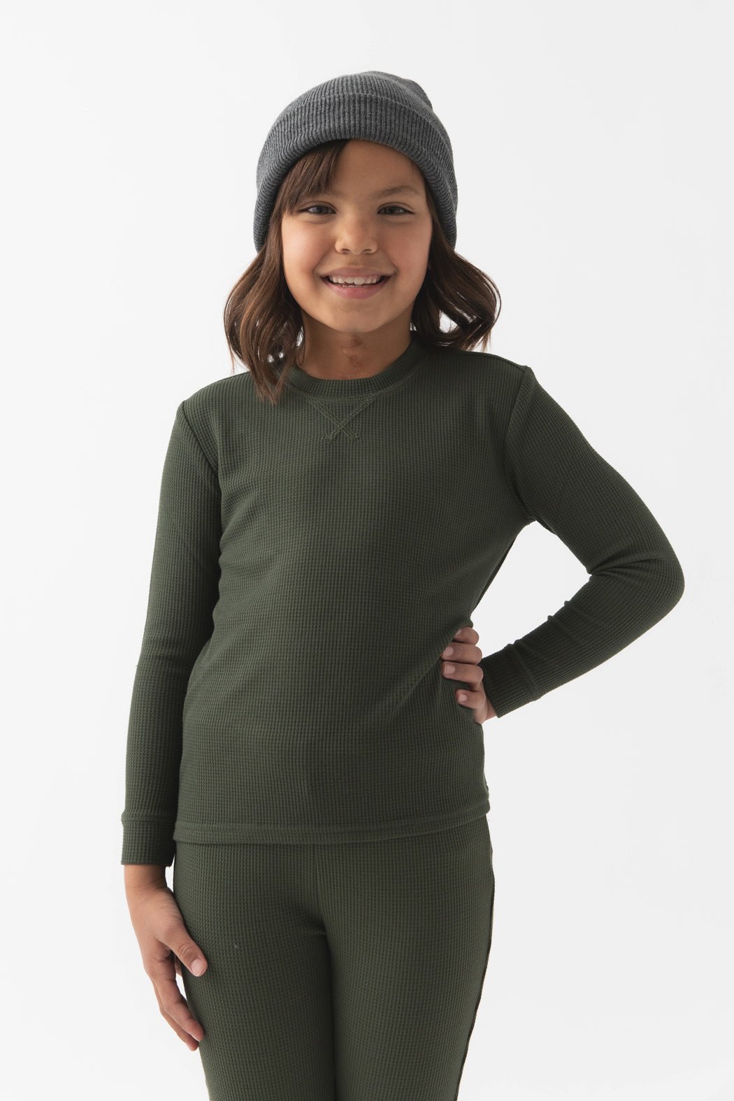 Children's Bamboo Waffle Knit Base Layer Set - Image 18