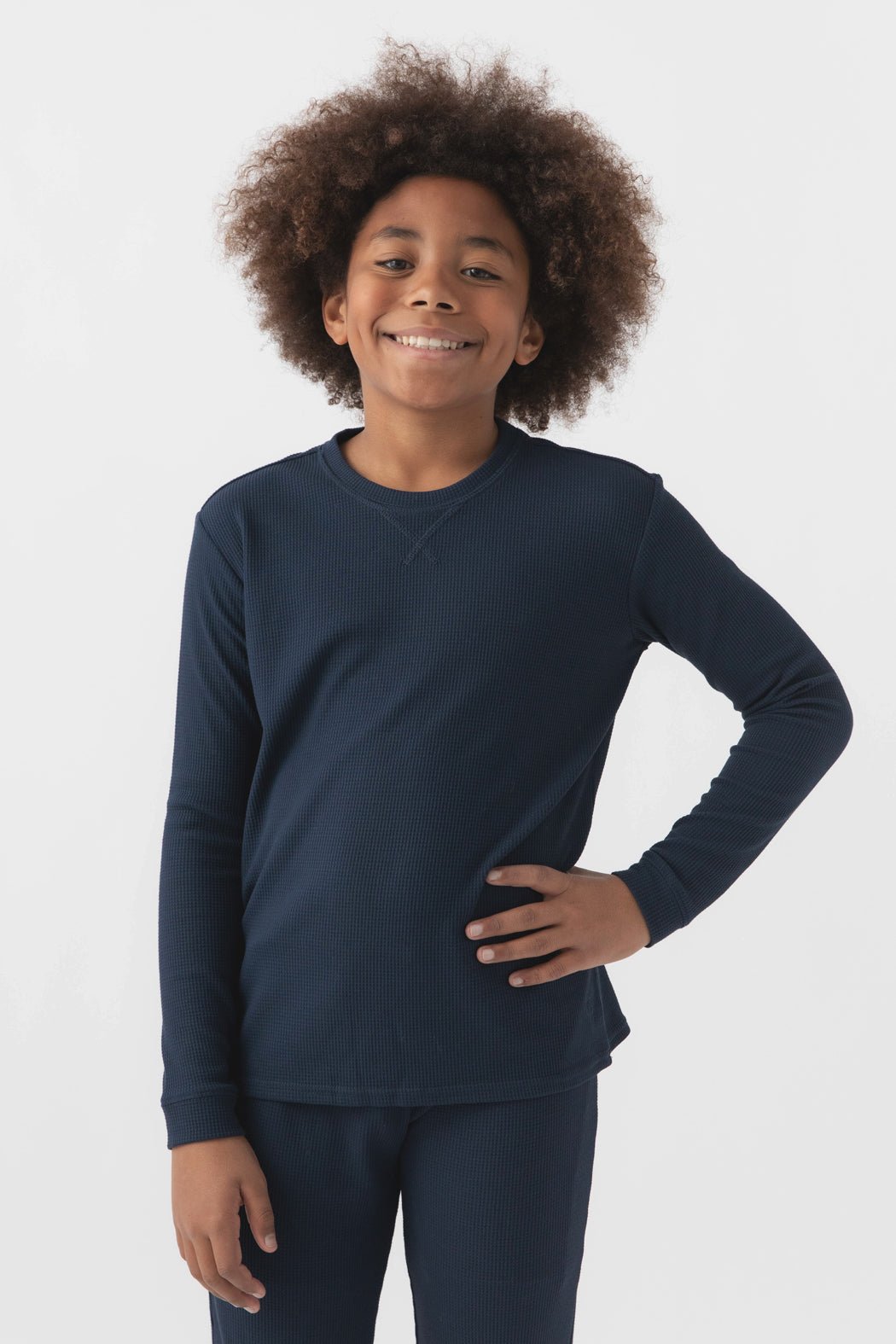 Children's Bamboo Waffle Knit Base Layer Set - Image 8