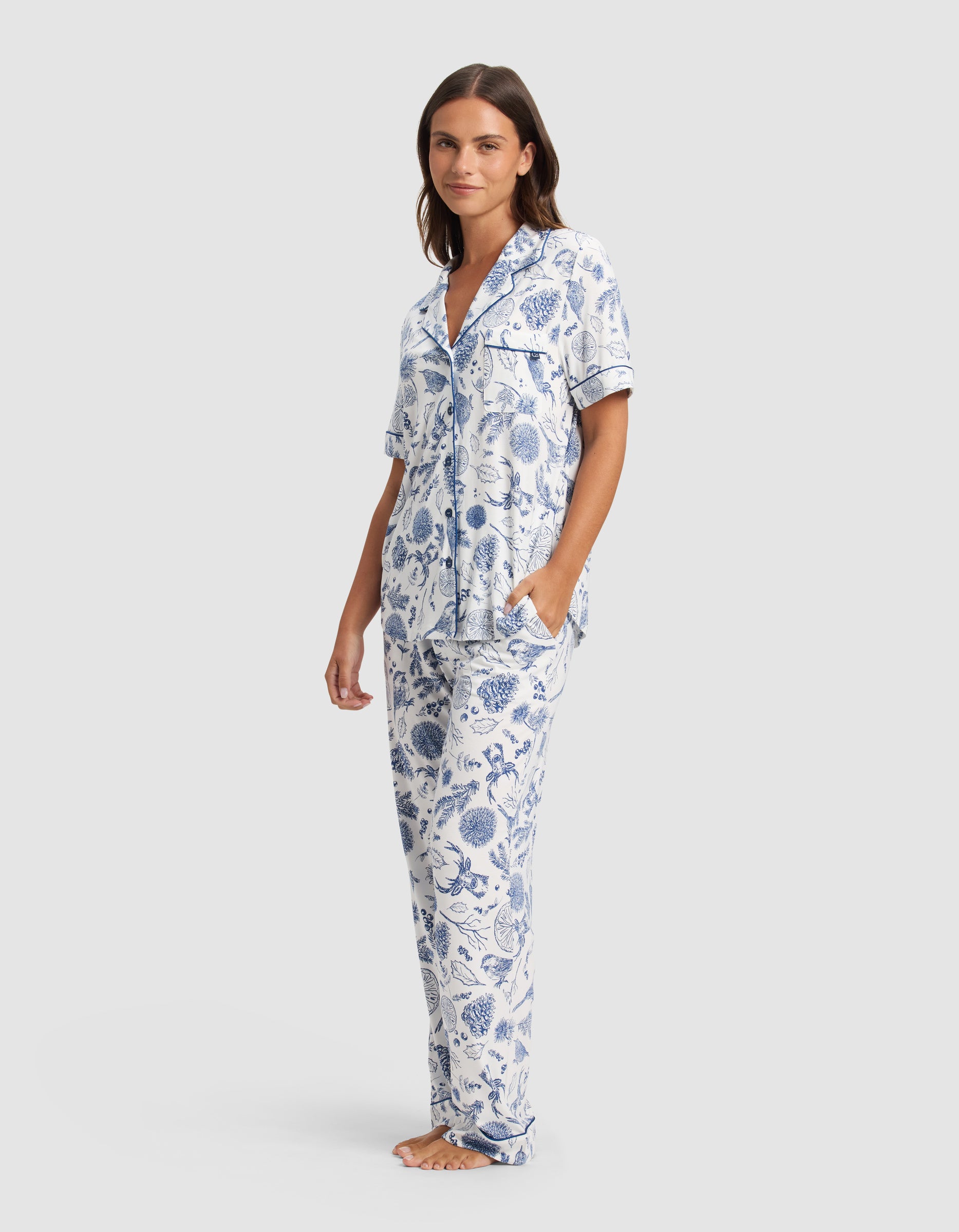 Women's Bamboo Stretch-Knit Short Sleeve & Pant Pajama Set - Image 5