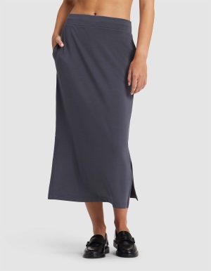 Women's Brushed Bamboo Midi Skirt - Last Chance