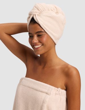 Ribbed Terry Hair Towel