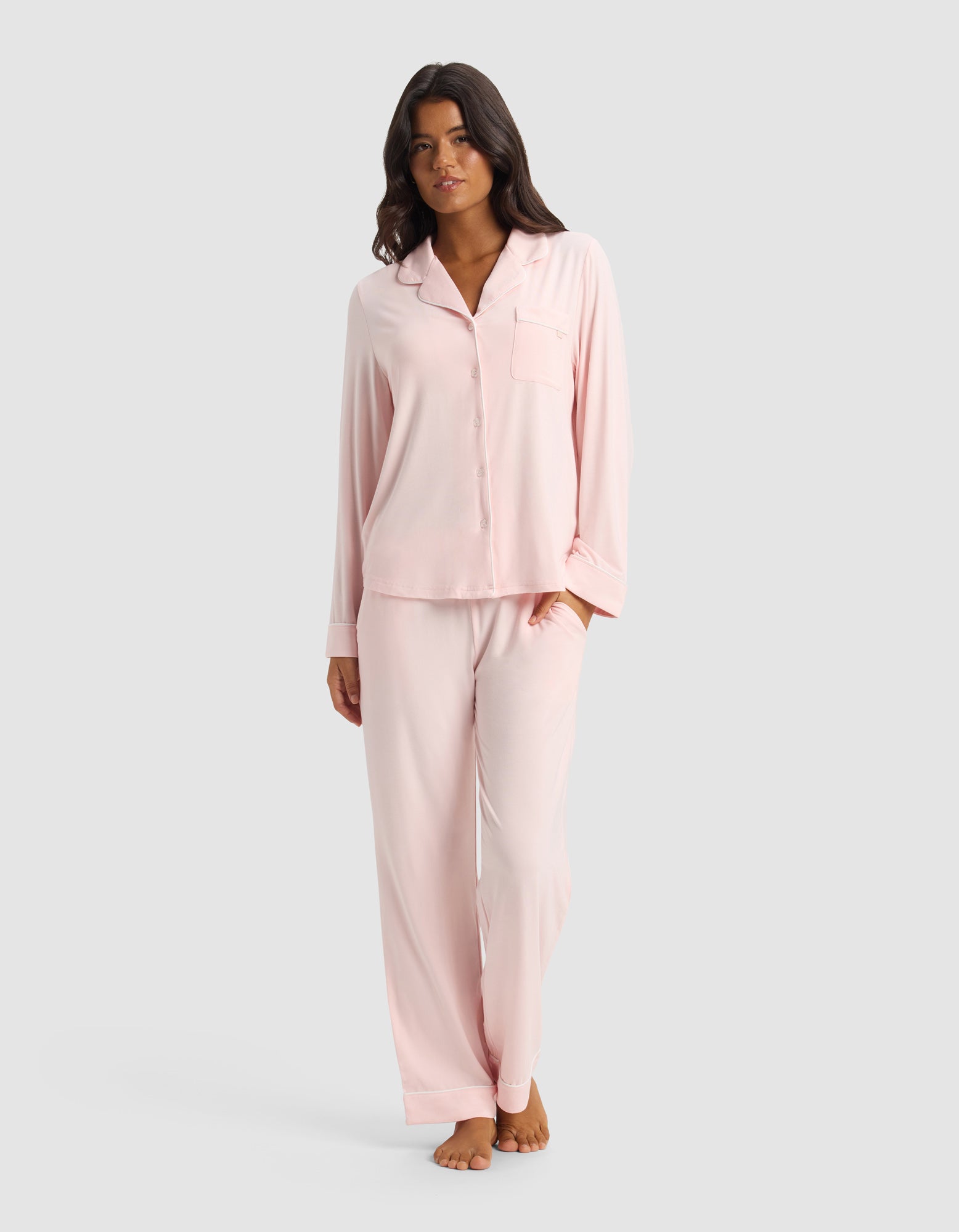 Women's Bamboo Stretch-Knit Long Sleeve Pajama Set - Image 69