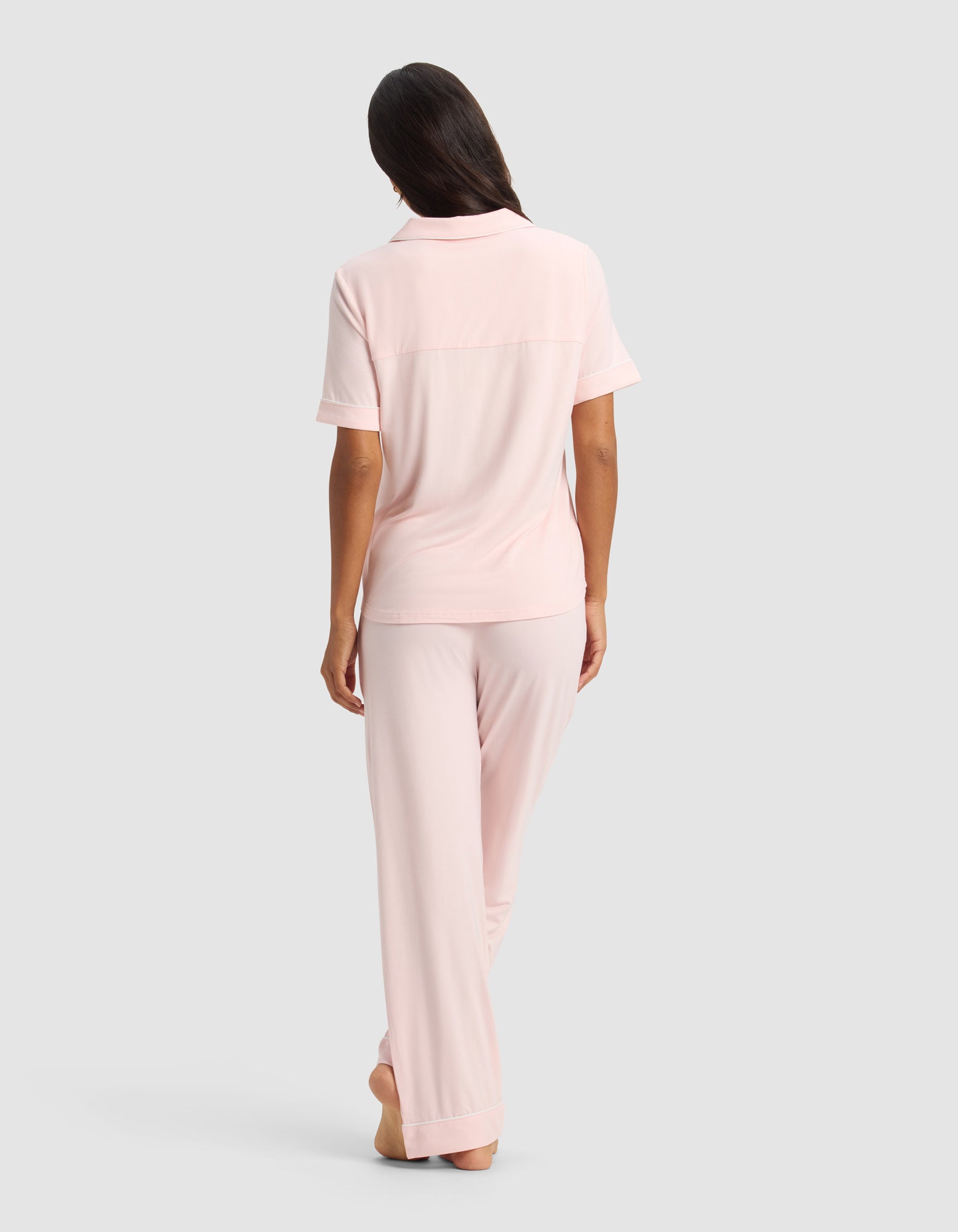 Women's Bamboo Stretch-Knit Short Sleeve & Pant Pajama Set - Image 73