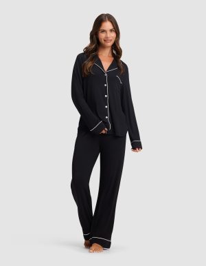 Women's Bamboo Stretch-Knit Long Sleeve Pajama Set TALL