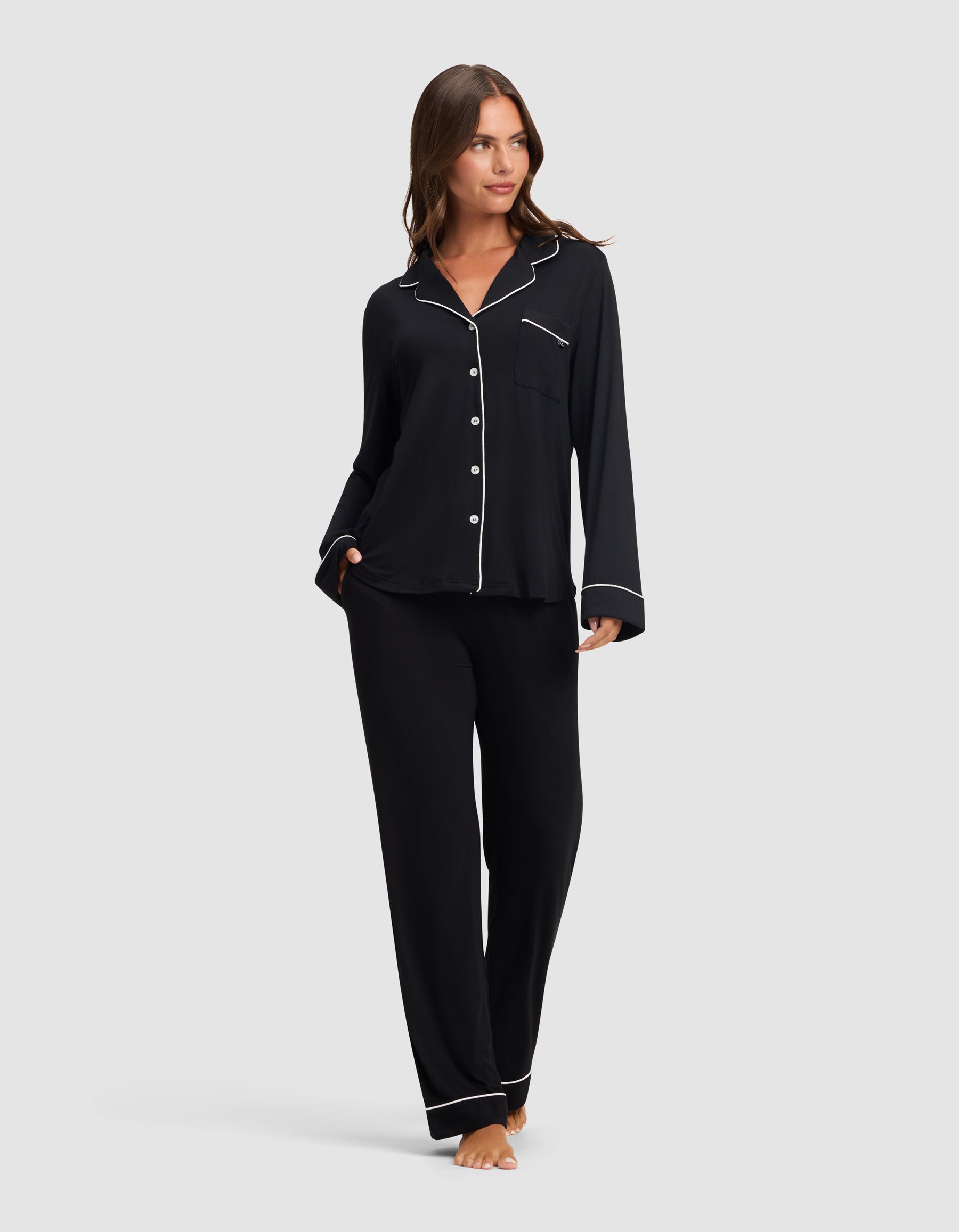 Women's Bamboo Stretch-Knit Long Sleeve Pajama Set - Image 10