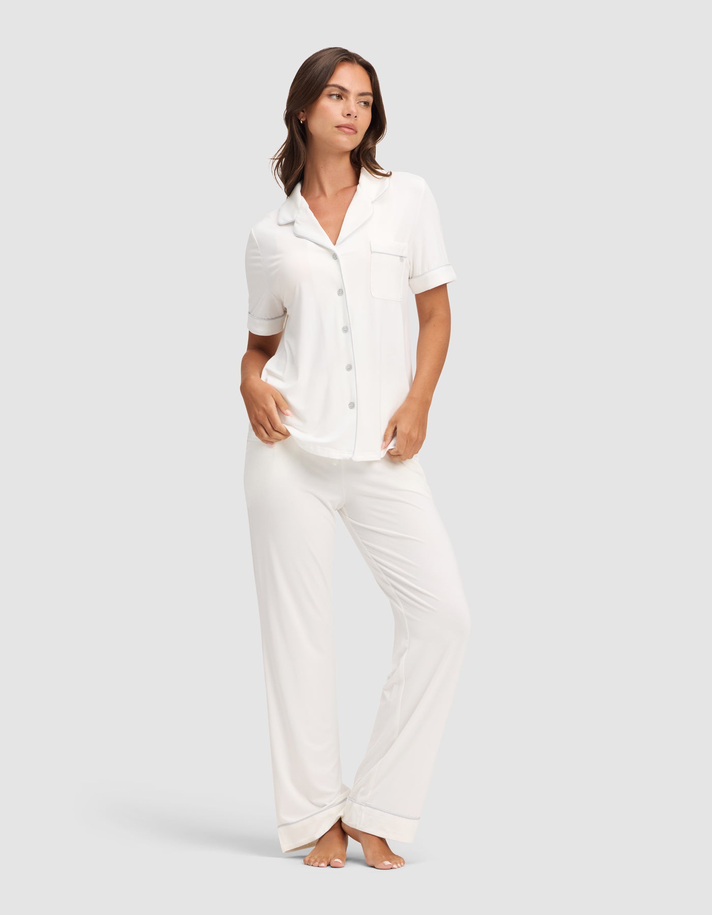 Women's Bamboo Stretch-Knit Short Sleeve & Pant Pajama Set - Image 11