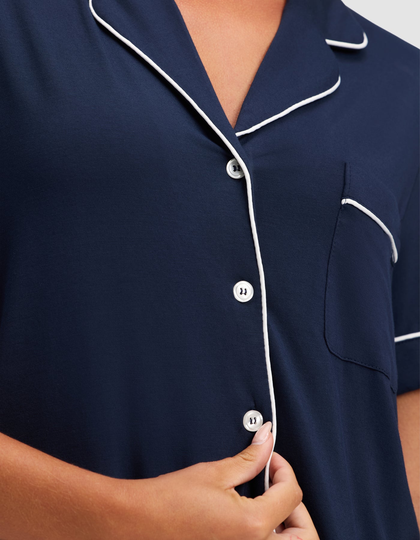 Women's Bamboo Stretch-Knit Short Sleeve & Pant Pajama Set - Image 42